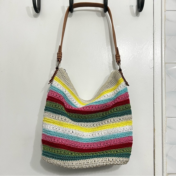 The Sak Sequioa Multicolor Crochet Hobo Bohemian Festival Retro Shoulder Bag - Picture 1 of 11